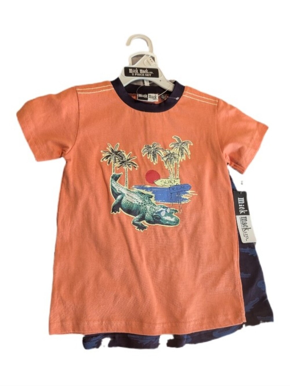 🆕 Mick Mack Ltd Surf Beach Alligator Graphic 2 Piece Set 4T